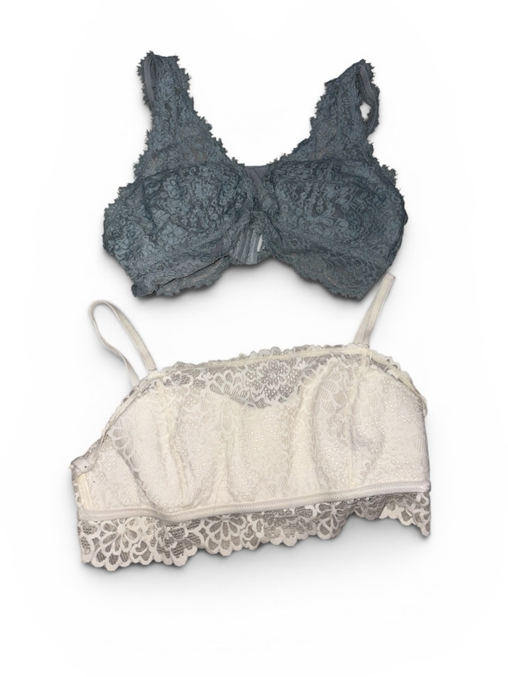 aerie Lace Bralette Duo - Charcoal & Cream